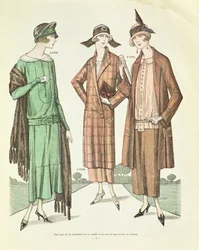Moda feminina, ilustração da verdadeira moda francesa de Paris, 1924