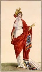 Senhoras estilo grego vestido de noite, 1789