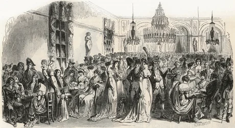 Le Grand Salon du Café Frascati em Paris no século XIX - Gravura em "Tableau-de-Paris" de Edmond Texier 1852