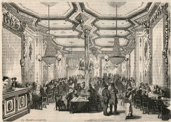 Le Café Pierron em Paris no século XIX - Gravura em "Tableau-de-Paris" de Edmond Texier 1852