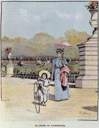 Le jardin du Luxembourg - em “O Pequeno Francês ilustrado” ”de 21-07-1900.