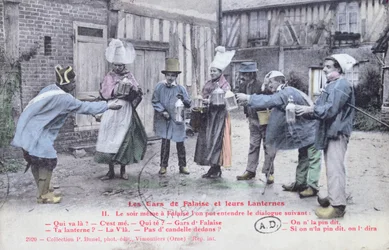 The Falaise Guys e suas lanternas, c.1910 (depois de uma foto)