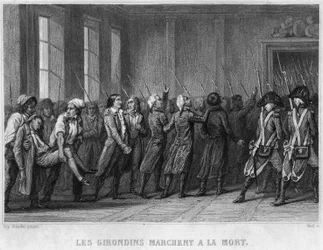 Les Girondins marcham até à morte - em "Revolution francaise" de Thiers. Século XIX
