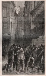 Les Posters - o povo de Paris acorda para encontrar avisos públicos em todos os muros informando-os do Golpe de Estado de 2 de Dezembro de 1851 - no "Histoire d