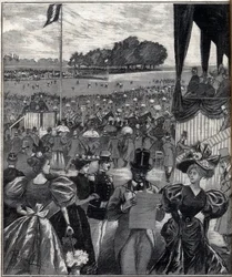 Les courses de lyon (Autódromos de Lyon) - após o grande prémio - gravura em "Le Progres illustrious" de 1895