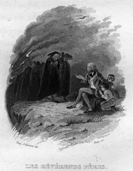 Les reverends peres Chanson de Beranger em "Oeuvres complete" (1834) de Pierre Jean de Beranger (1780-1857), poeta e compositor francês.