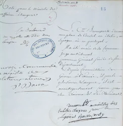 Carta de recomendação assinada por Napoleão Bonaparte (1769-1821) para seu irmão, Joseph (1768-1844) dezembro de 1795