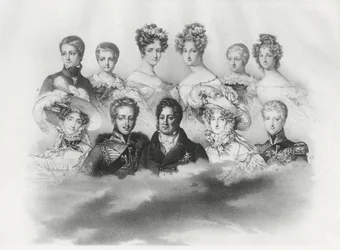 Louis-Philippe I e sua família em 1830 (gravura)