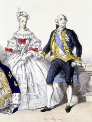 Luís XVI e Maria Antonieta - em "La Monarchie francaise en estampes