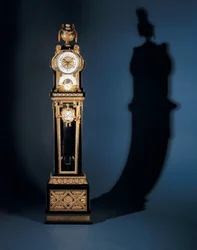 Luís XVI grande anéis calendário perpétuo astronômico Regulator de Parquet (ébano montado em ormolu)