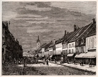 Lure - departamento de Haute-Saone na região de Bourgogne-Franche-Comte - gravura em "La France illustree: geography, history, statistical administration" de V.-A. Malt-Brown. 1884