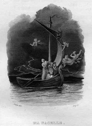 Ma nacelle Chanson de Beranger em "Obras Completas" (1834) de Pierre Jean de Beranger (1780-1857), poeta e compositor francês.