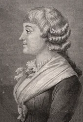 Madame Roland, gravada por Stephane Pannemaker (1847-1930) depois de Rambert, de "História da Revolução Francesa" por Louis Blanc (1811-82)