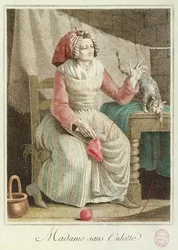Madame Sans-Culotte, 1792 (gravura a cores)