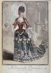 Mademoiselle Desmatins, musicista (cantora) da Ópera - gravura