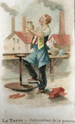Fabrico de cerâmica, início do século XX (cromo)