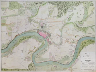 Mapa de Dusseldorf e arredores (caneta e tinta sobre papel)