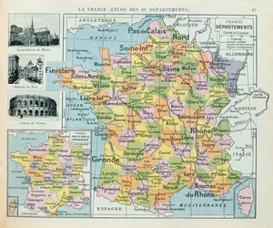 Mapa da França, c. 1914
