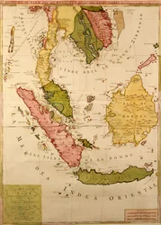 Mapa do sudeste da Ásia (ink & wc no papel)