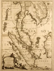 Mapa do Sudeste Asiático, 1687 (tinta no papel)