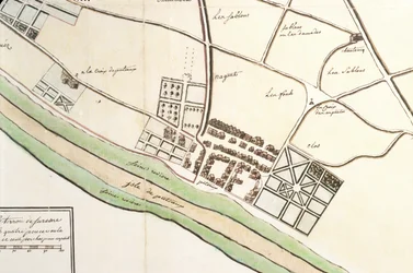 Mapa de Suresnes e seu anexo, Puteaux, 1669