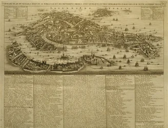 Mapa de Veneza, publicado por H. Chatelain em Amsterdã, 1728