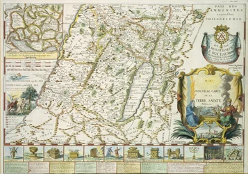 Mapa da Terra Santa nos tempos do Antigo Testamento, de Mons l&39;Abbe de la Grive, 1772
