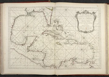 Mapa mostrando o Golfo do México, mapa reduzido do Golfo do México e as ilhas da América