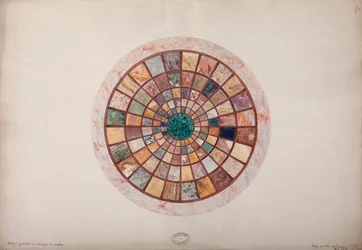 Mosaico de mármore no topo do pedestal feito para a princesa Elisa, c.1900-20