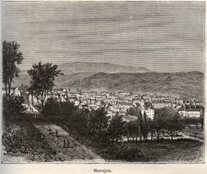 Marvejols - Lozere - Languedoc-Roussillon - gravura em "La France illustree: geographie, histoire, administration statistique" de V.-A. Malt-Brown. 1884
