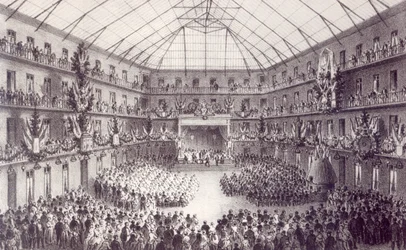 Dia de maio na Familistery of Guise, da Solutions Sociales de Jean-Baptiste Andre Godin (1817-1888), Paris, 1871