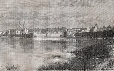 Melun - Ile-de-France - gravura em "La France illustree: geographie, histoire, administration statistique" de V.A. Malt-Brown. 1884