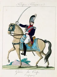 Membro do Corpo Grid, das tropas francesas, pub. em Basset, Paris, c.1790
