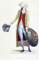 Fato de homem na França em 1782.