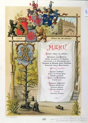 Menu, possivelmente de Le Bernois, 14 de janeiro de 1888