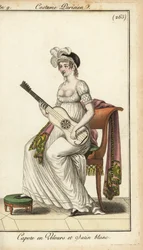 Merveilleuse tocando uma guitarra