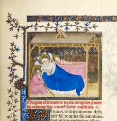 Miniatura com a Natividade de Cristo, c.1403-1404 (pormenor de BL6425489)