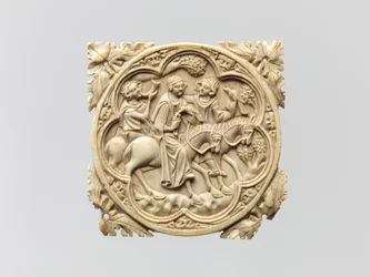 Caixa do espelho com Falconing Party, 1330-60