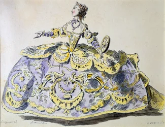 Miss Laguerre as Fortune, fac-símile de A. Guillaumot fils (gravura colorida à mão)