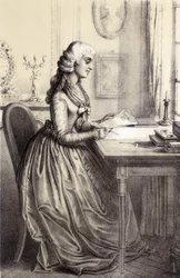 Mme Roland (1754 - 1793) - in "Galerie historique de la Revolution francaise" de Alber Maurin