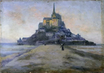 O Monte Saint-Michel e a passagem - quadro anónimo