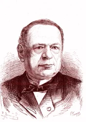 Moritz Hermann Von Jacobi (1801-1874), engenheiro e físico russo (galvanoplastia, motores eléctricos). Gravura de 1867