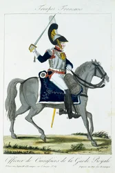 Oficial Montado dos Cuirassiers da Guarda Real, de Troupes Francaises, pub. Chez Basset, Paris, c.1790