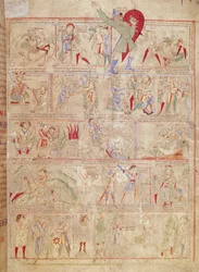 Ms.1215 t.3 fol. 13r Cenas da vida de David, da Bíblia de Étienne Harding