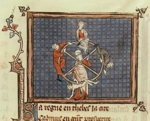 Desconhecida 1044 Fol.74 A roda da fortuna, de Ovide Moralise escrito por Chretien Legouais