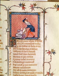 Ms 1126 f.66r A Violência do Ciúme, do Roman de la Rose c.1487-95)