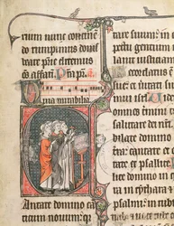 Ms 124 fol.98 Monks cantando, de um Psalter