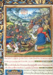 Ms. 1581 f. 154 Ilustração do Livro VIII (Da Morte de Davi à Morte de Acabe), Capítulo 1 das Antiguidades dos Judeus (Antiquitates Judaicae) de Flávio Josefo - Como Salomão, quando ele