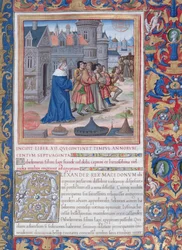 Ms. 1581 f. 228 Ilustração do Livro XII (Da Morte de Alexandre o Grande à Morte de Judas Macabeu), Capítulo 1 das Antiguidades dos Judeus (Antiquitates Judaicae) de Flavius Josephu