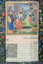 Ms. 1581 f. 349v Ilustração do Livro XVIII (Do Banimento de Arquelau à Partida dos Judeus da Babilônia), Capítulo 1 das Antiguidades dos Judeus (Antiquitates Judaicae) de Flavius